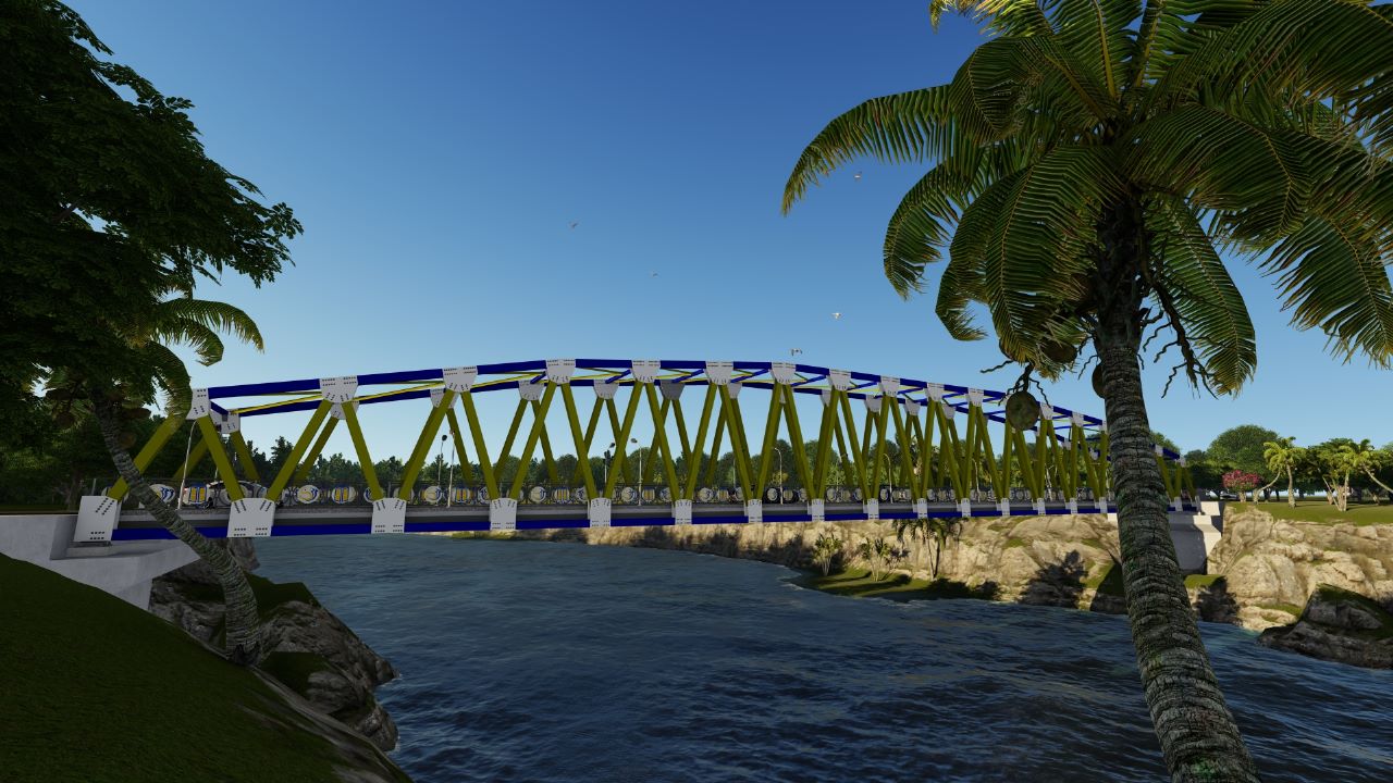 Visualisasi desain jembatan Ashakaso yang dirancang oleh Tim Saba 63 dari ITS